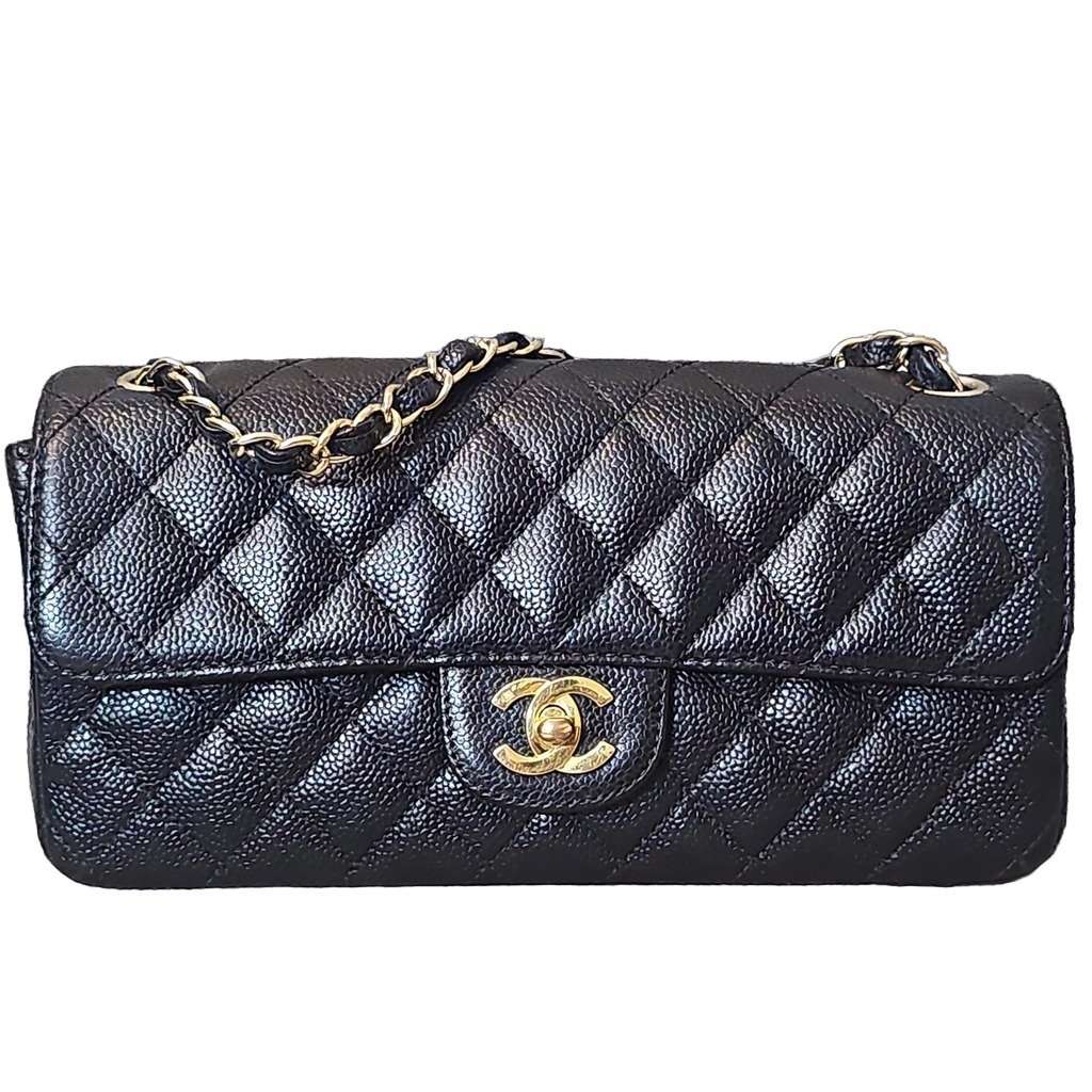 Chanel EAST WEST CAVIAR Black Leather Good condition - Front View
