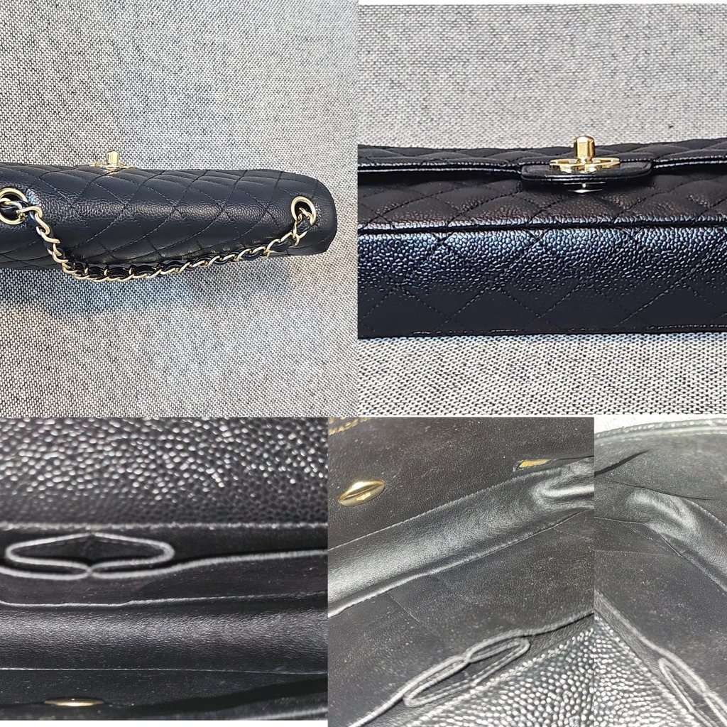 Chanel EAST WEST CAVIAR Black Leather Good condition - Inside View