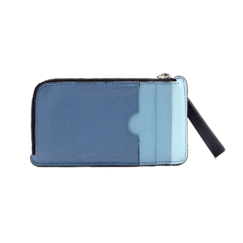 Loewe anagram coin case blue Blue Leather Very good condition - Back View