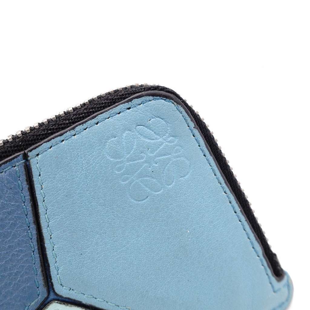 Loewe anagram coin case blue Blue Leather Very good condition - Box View