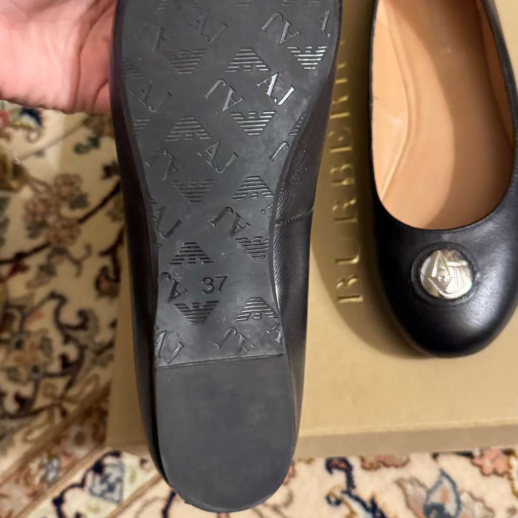 Armani Jeans Ballerina Black Leather Never worn - Inside View