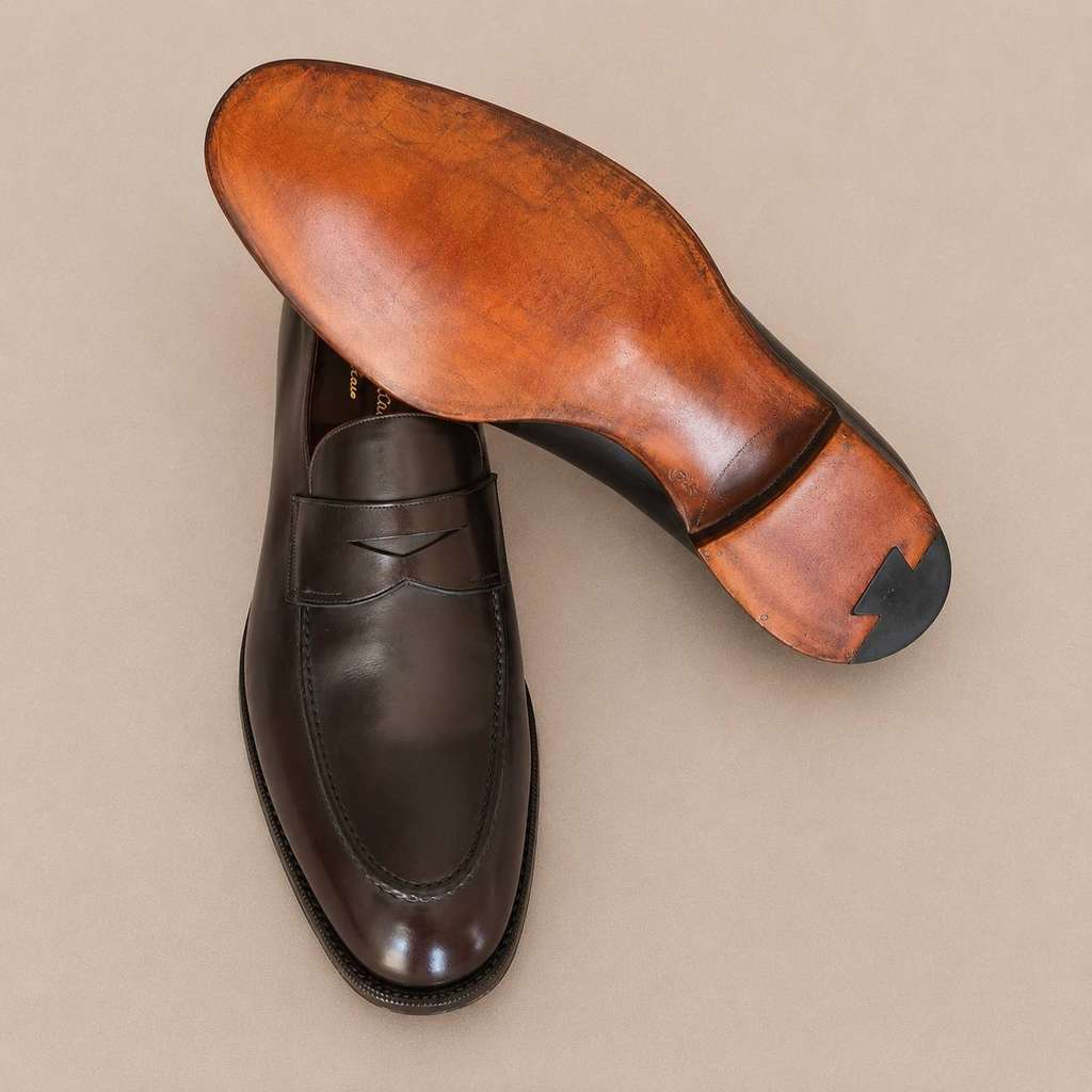 Unsigned Silvano Lattanzi Penny Loafer Brown Leather Never worn - Box View