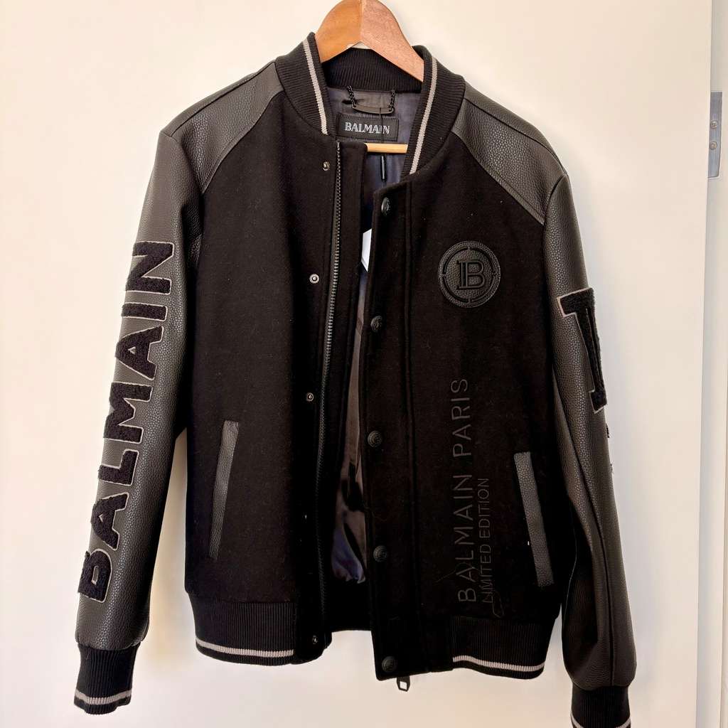 Balmain Balmain Black Varsity Jacket Black Never worn, with tag - Box View