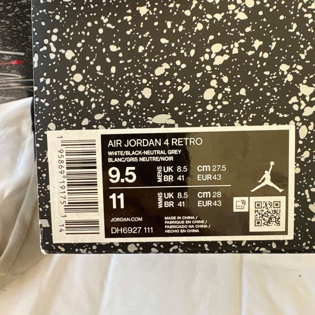JORDAN Jordan4 Retro Military Black White Very good condition - Box View