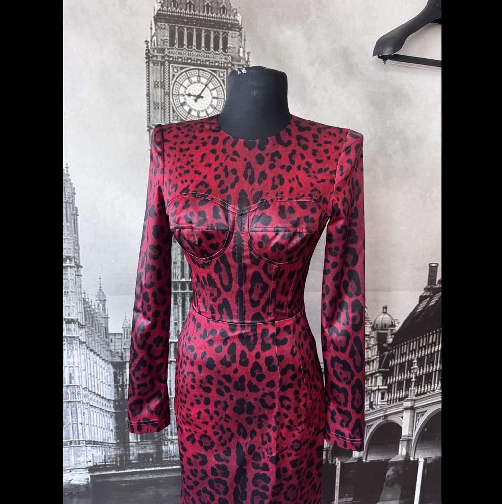 Dolce & Gabbana Stunning Dress Red Silk Never worn, with tag - Model View