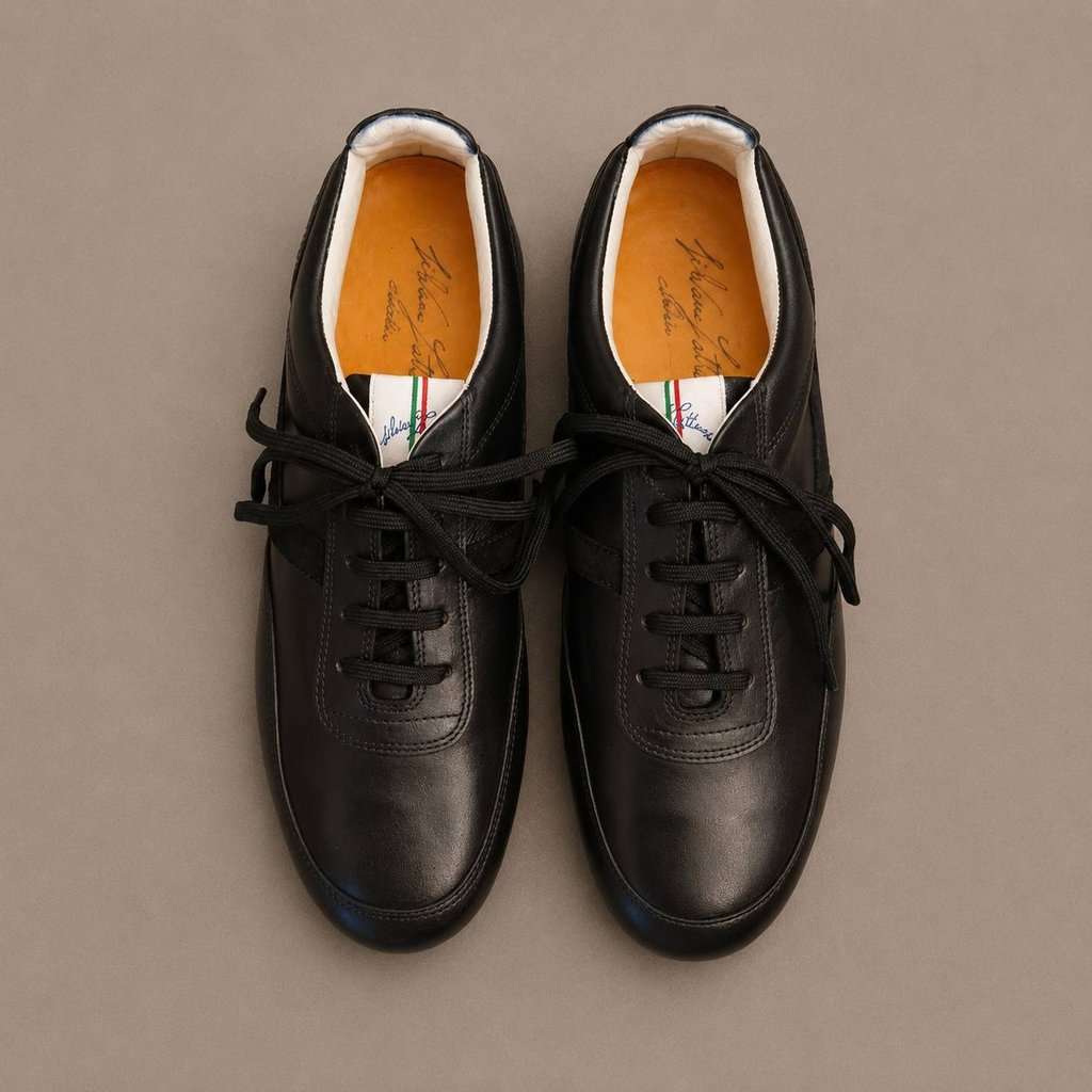 Unsigned -Sneakers- Silvano Lattanzi- Black Leather Never worn - Inside View