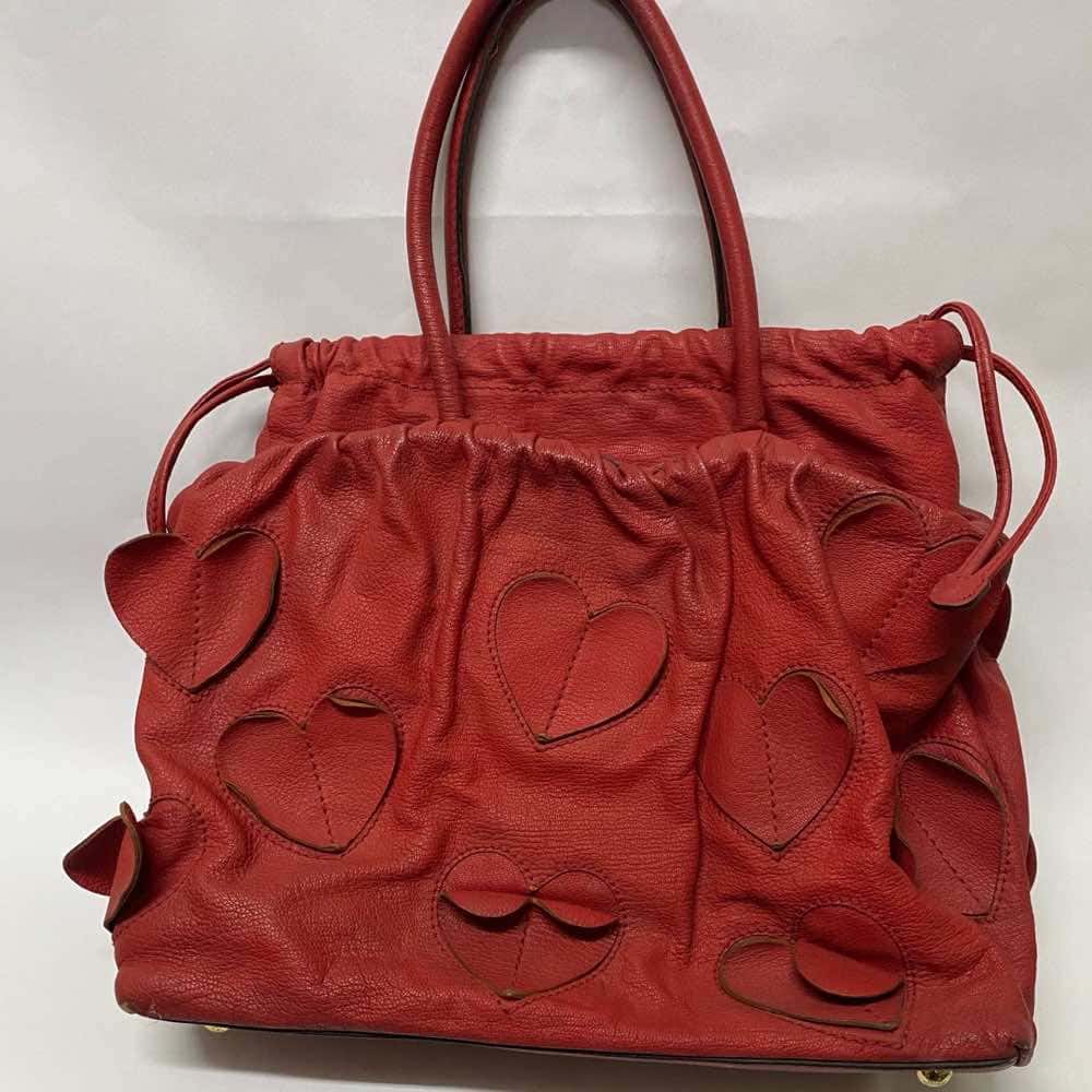 Dolce & Gabbana Heart Bag Burgundy Leather Fair condition - Back View