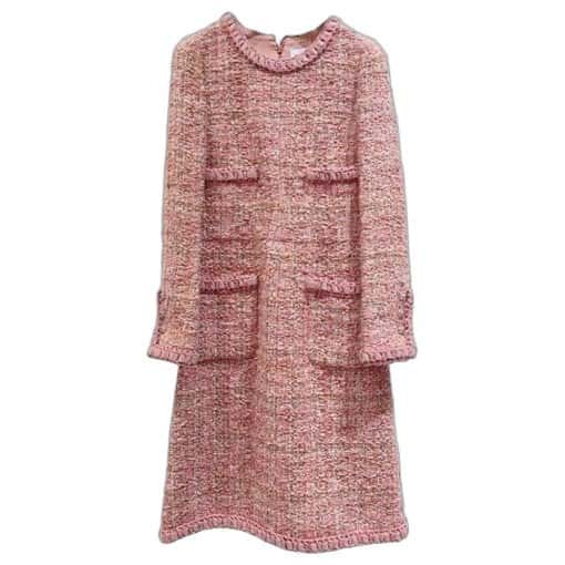 Chanel Tweed Dress MultiColor Tweed Very good - Front View