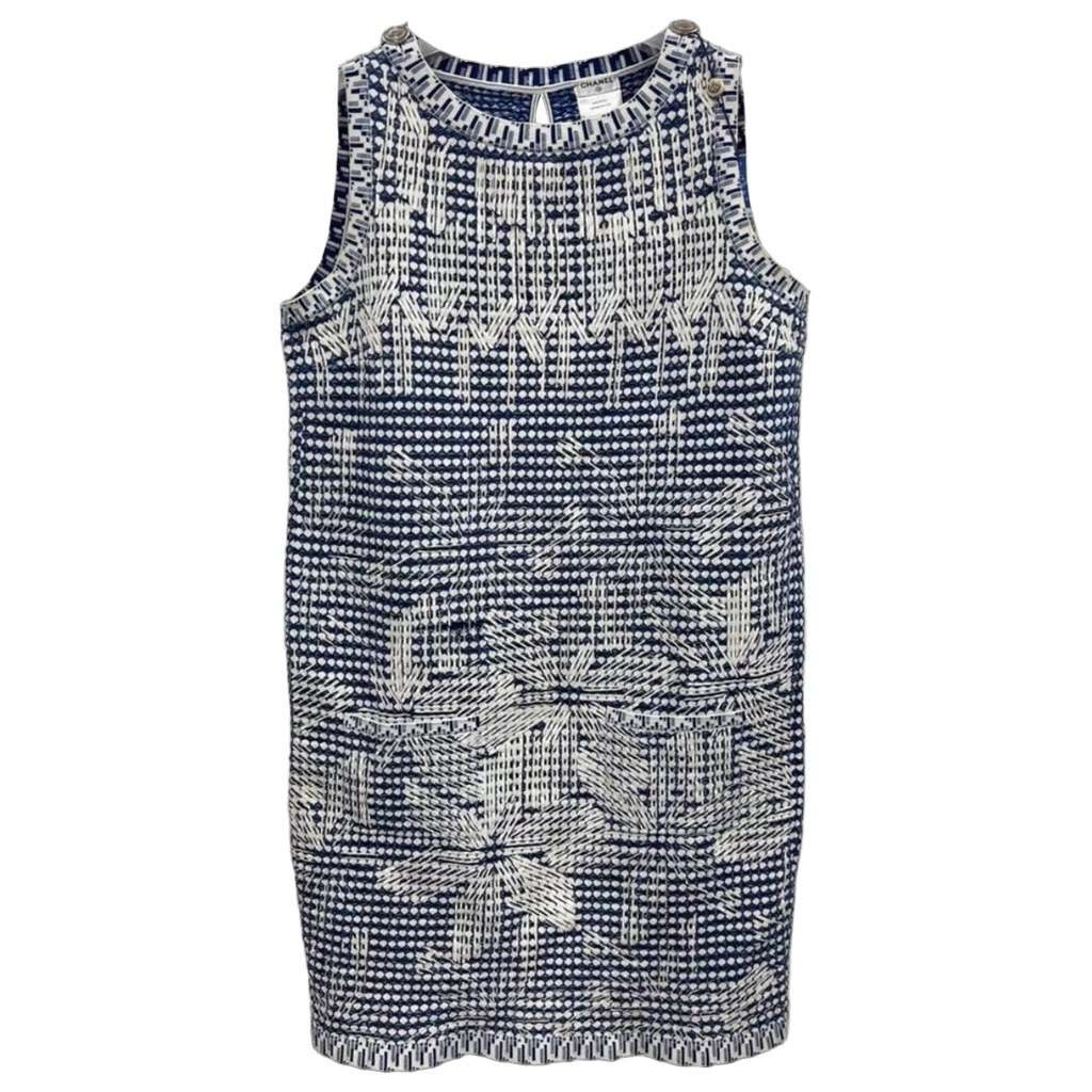 Chanel Navy Synthetic Dress Navy Good - Front View
