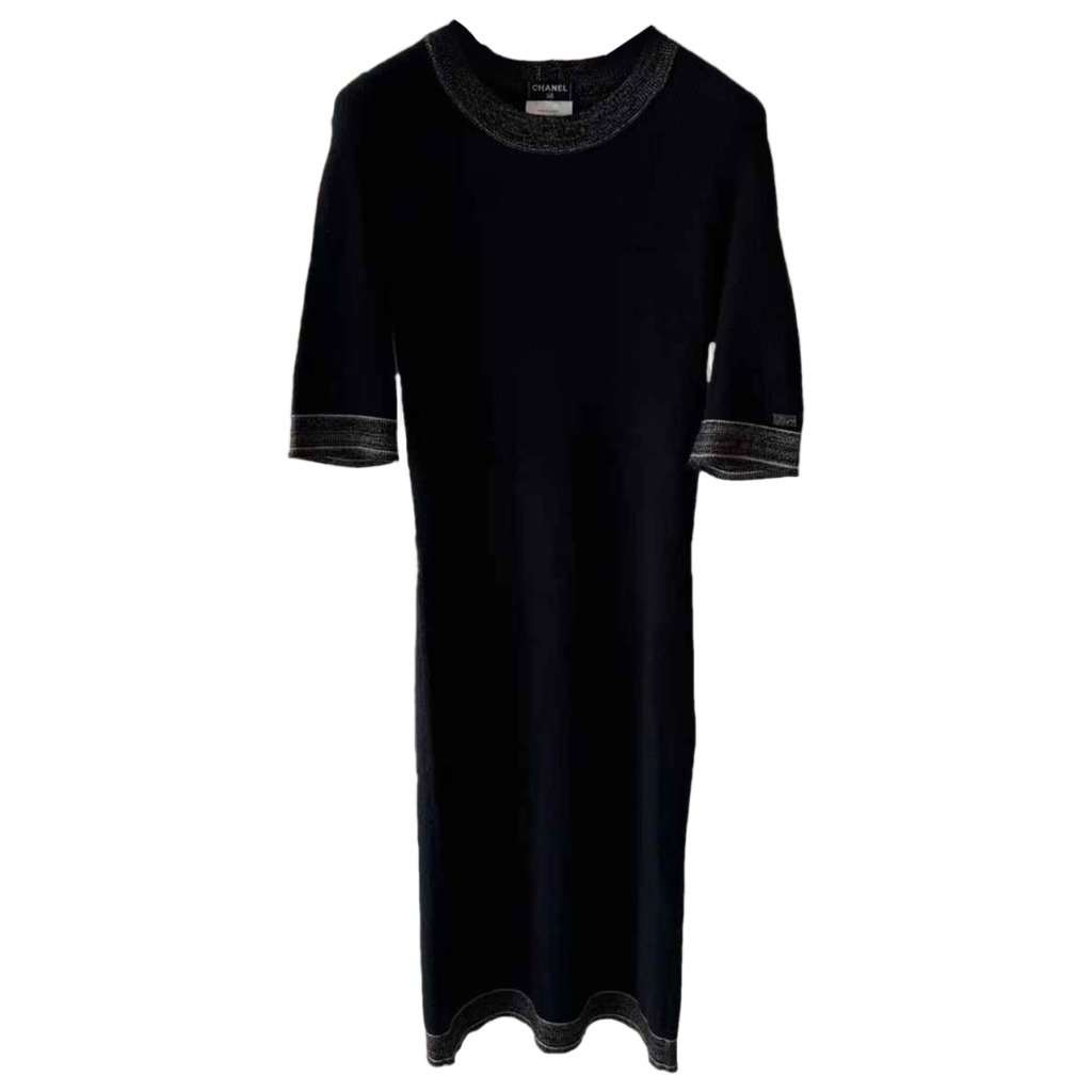Chanel Black Cashmere Dress Black Cashmere Very good - Front View