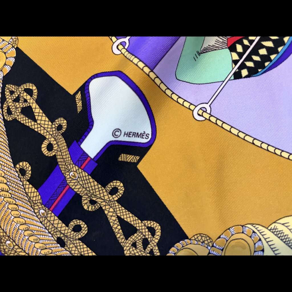 Hermès CIrcus 90cm Silk Scarf MultiColor Silk Very good condition - Back View