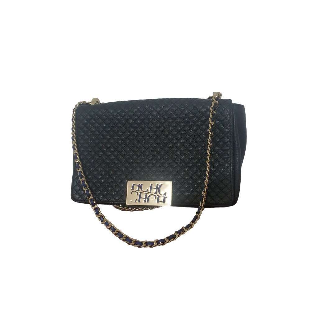 Carolina Herrera Classic Black Leather Very good condition - Front View