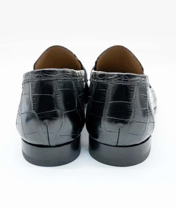 Hermès Size 42 Black Crocodile Leather Shoes Black Leather Never worn - Inside View