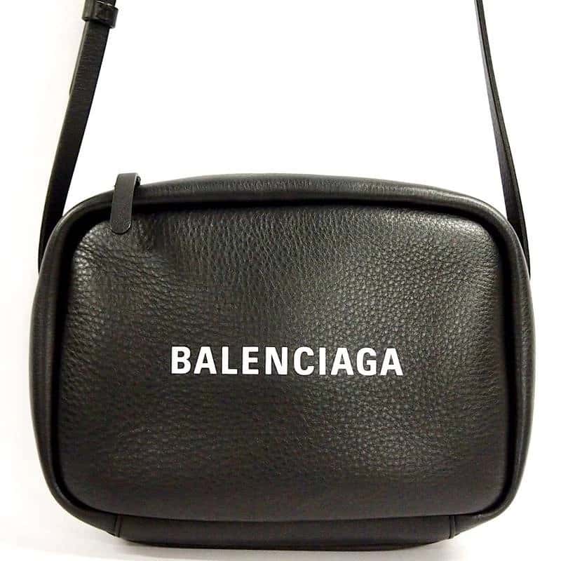 Balenciaga Size S Black Calfskin Leather logo Everyday Camera Bag Black Leather Very good - Back View