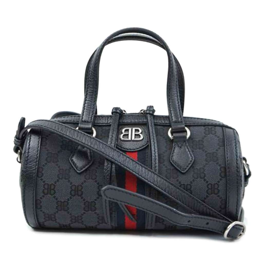 Balenciaga Gucci Black Canvas and Leather The Hacker Project Boston Bag Black Canvas Very good - Front View