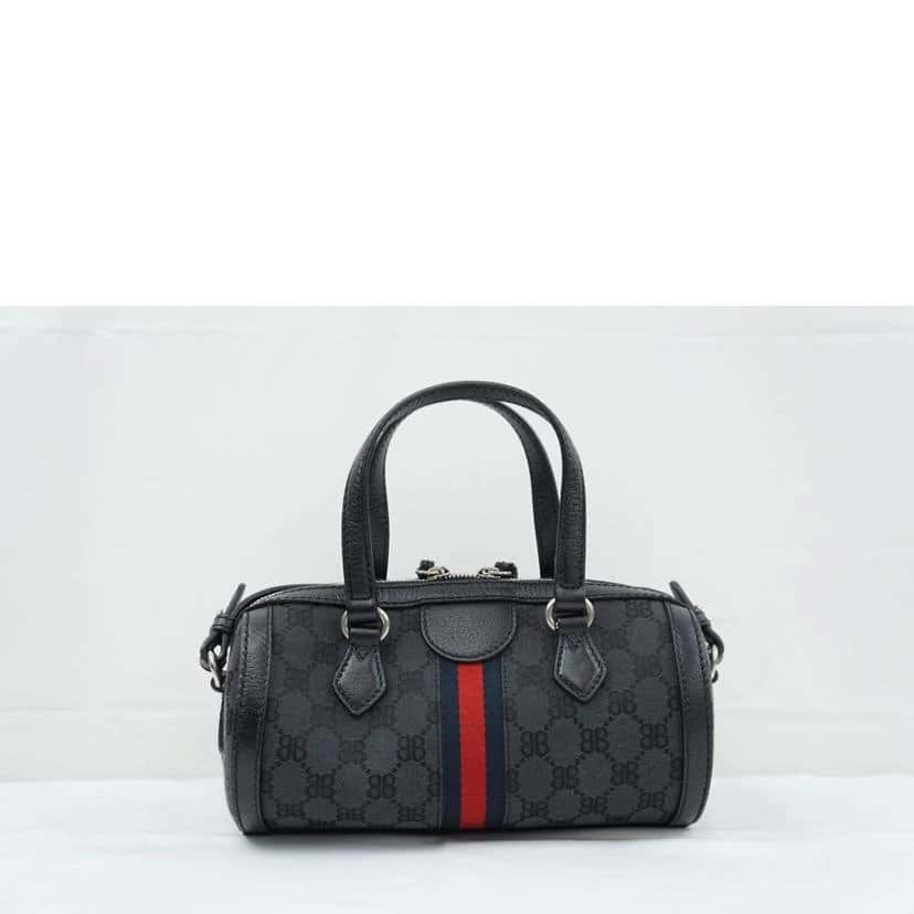 Balenciaga Gucci Black Canvas and Leather The Hacker Project Boston Bag Black Canvas Very good - Back View
