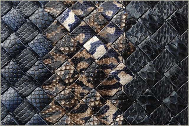 Bottega Veneta Grey/Navy Blue Intrecciato Snakeskin Olimpia Shoulder Bag Grey Leather Very good - Box View