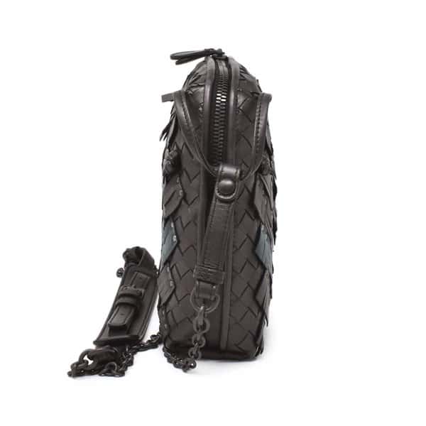 Bottega Veneta Multicolor Nappa Intrecciato Fringe Studded Nodini Crossbody Messenger Bag Brown Leather Very good - Back View