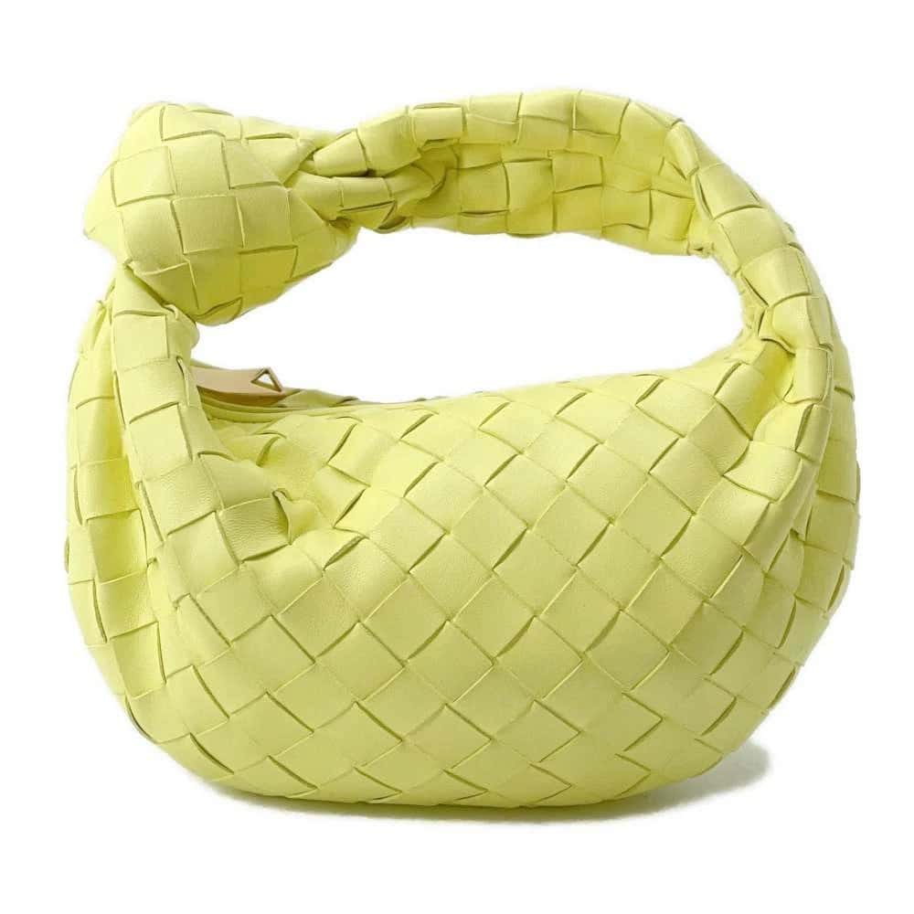 Bottega Veneta Yellow Mini Intrecciato Jodie Bag Yellow Leather Very good - Front View