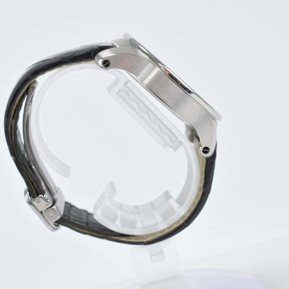 Cartier Black Stainless Steel & Leather Calibre de Cartier Automatic Men's Wristwatch Black Good - Model View