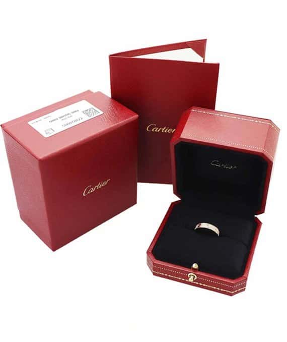 Cartier Mini Love Ring Pavé Diamond 750 K18 PG Pink Gold Ring Pink Gold Very good - Model View