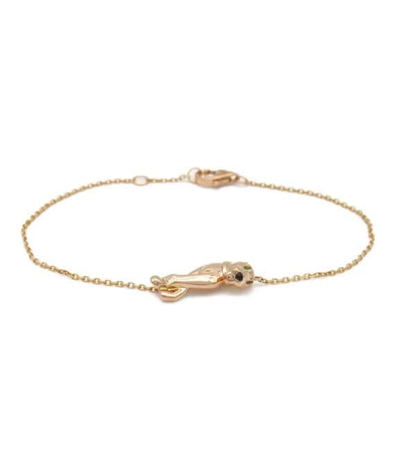Cartier Panther Tsavorite Garnet / Onyx Bracelet in 18k Rose Gold Gold Gold Very good - Front View