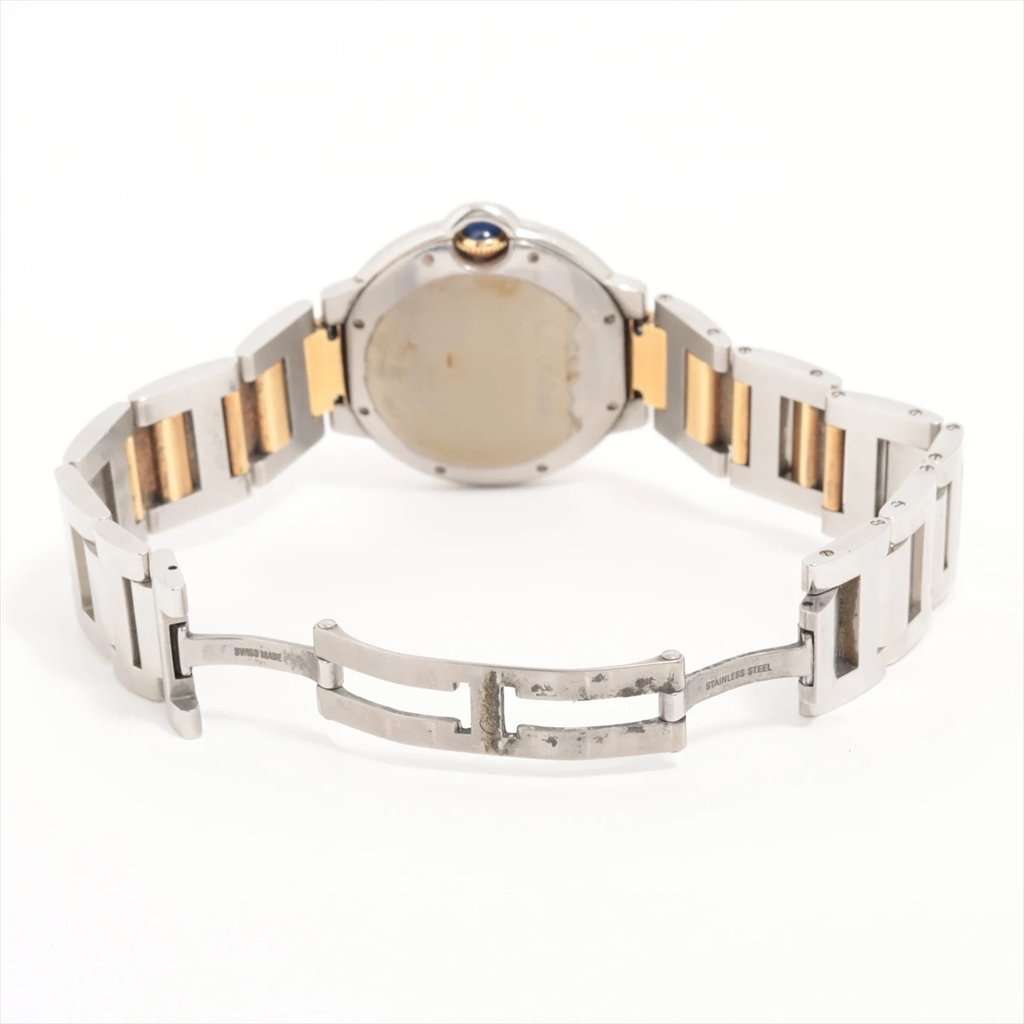 Cartier Silver 18K Yellow Gold Stainless Steel Ballon Bleu De Cartier 3284 Women's Wristwatch 36 mm Silver Good - Model View