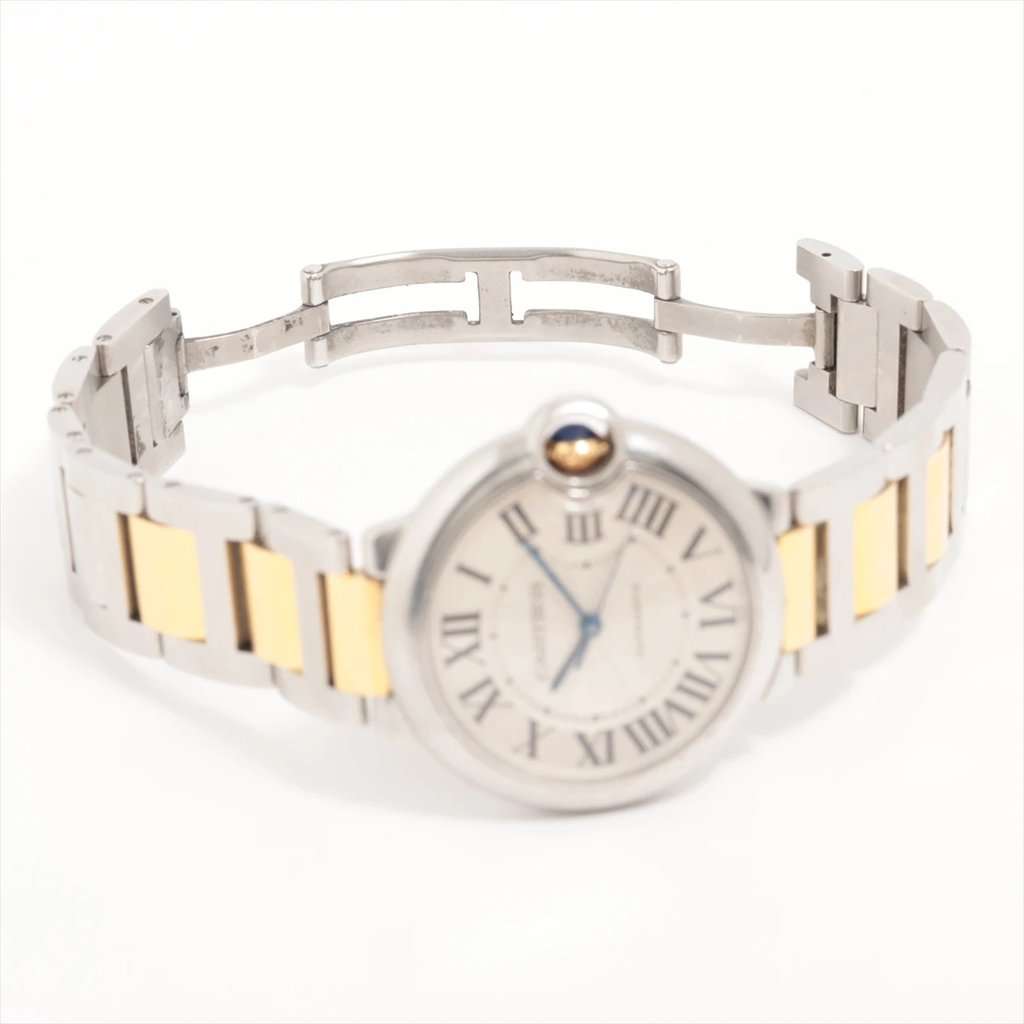 Cartier Silver 18K Yellow Gold Stainless Steel Ballon Bleu De Cartier 3284 Women's Wristwatch 36 mm Silver Good - Box View