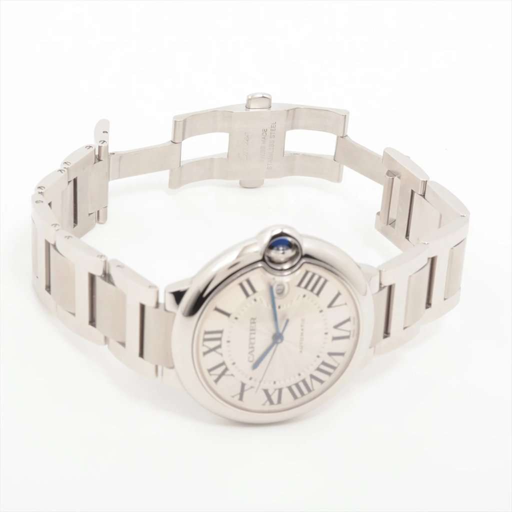 Cartier Silver Stainless Steel Ballon Bleu 3001 Men's Wristwatch 42 mm Silver Good - Box View