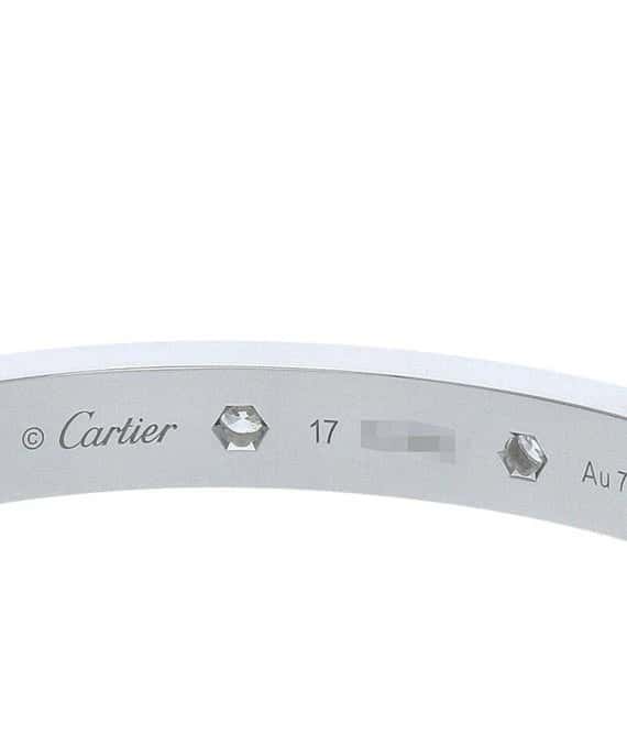 Cartier Size 17 Diamond Paved Love Bracelet in 18k White Gold White Gold Very good - Back View
