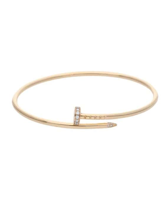 Cartier size 17 Juste Un Clou Bracelet SM Dia K18PG Pave Diamond Small Bracelet MultiColor Good - Front View
