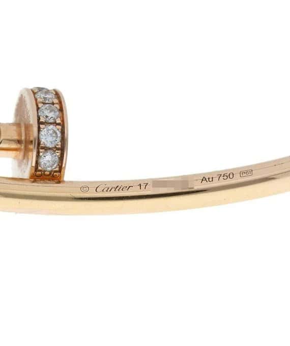 Cartier size 17 Juste Un Clou Bracelet SM Dia K18PG Pave Diamond Small Bracelet MultiColor Good - Inside View