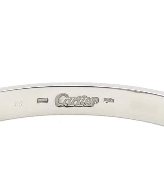 Cartier White Gold Love Bracelet K18WG Size 16 With Driver White Gold Very good - Back View