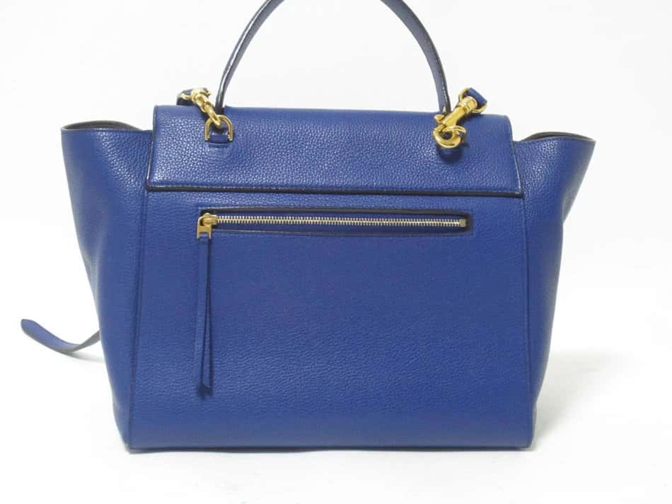 Celine Blue Leather Mini Belt Top Handle Bag Blue Leather Very good - Back View