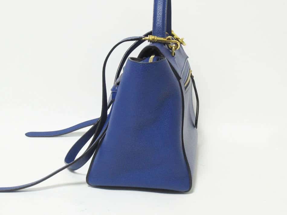 Celine Blue Leather Mini Belt Top Handle Bag Blue Leather Very good - Inside View