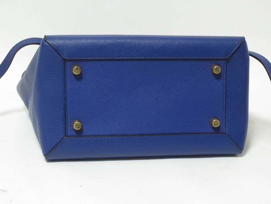 Celine Blue Leather Mini Belt Top Handle Bag Blue Leather Very good - Model View