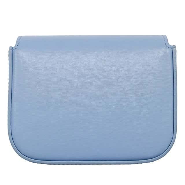 Celine Mini Triomphe Shiny Calfskin Celeste Light Blue Shoulder Bag Blue Leather Good - Inside View