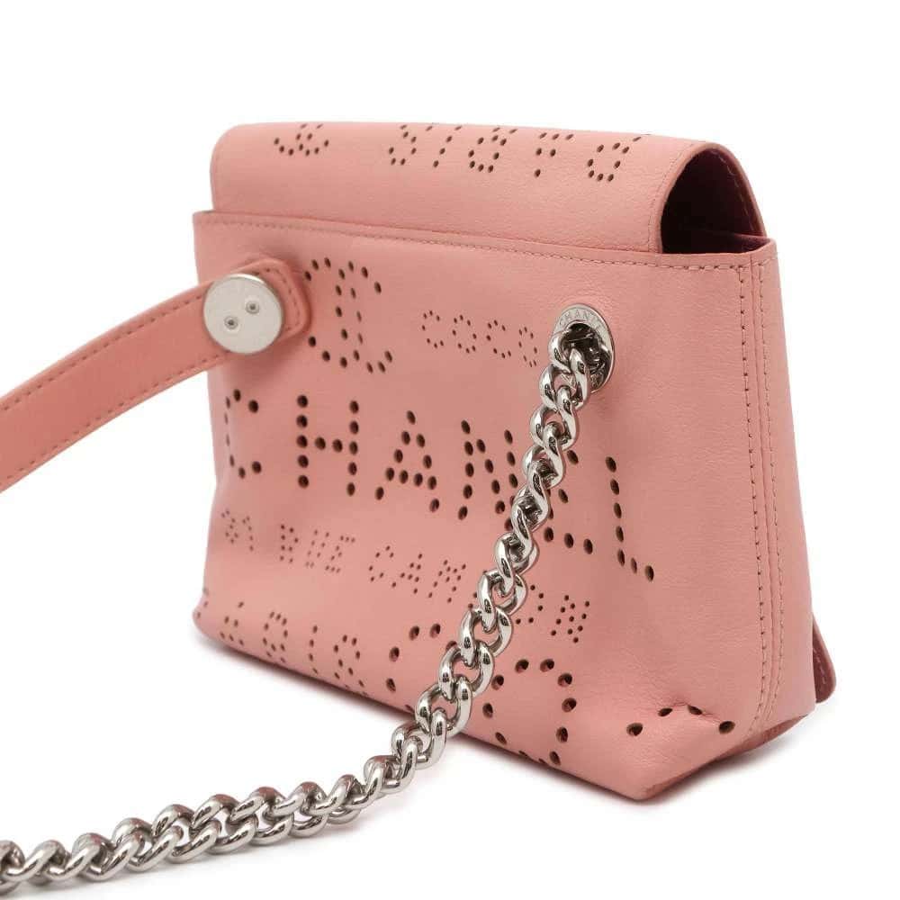 Chanel Pink Leather Eyelet Waist Bag Pink Leather Good - Back View