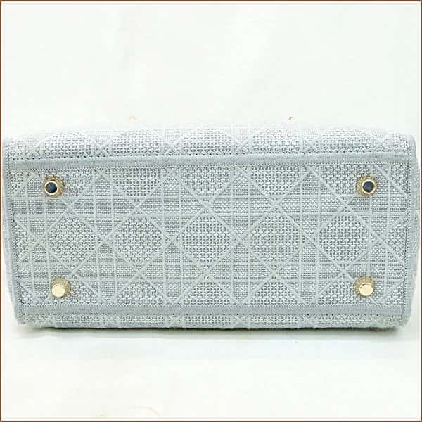 Dior Gray Color Cannage Canvas Medium Lady D- Lite Bag Grey Canvas Very good - Inside View