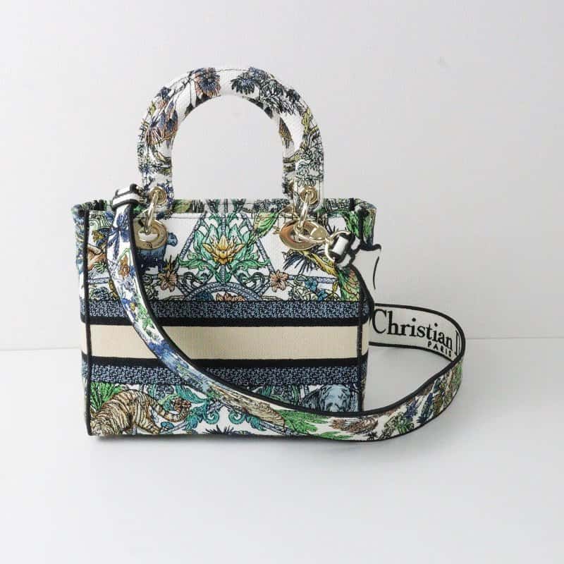 Dior Multicolor Étoile de Voyage Embroidery Lady D-Lite Medium Bag MultiColor Very good - Back View