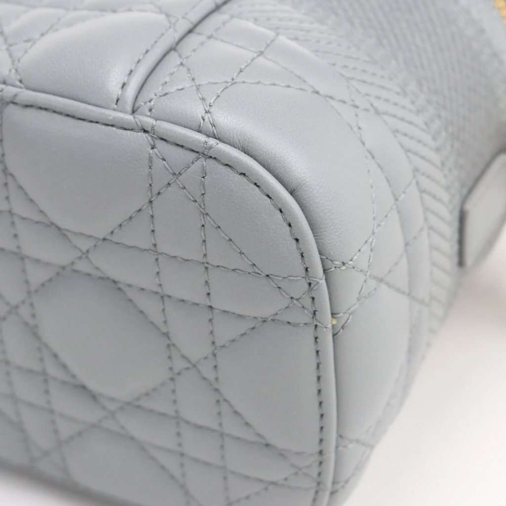 Dior Travel Vanity Small Grey Lambskin Handbag Grey Leather Very good - Inside View