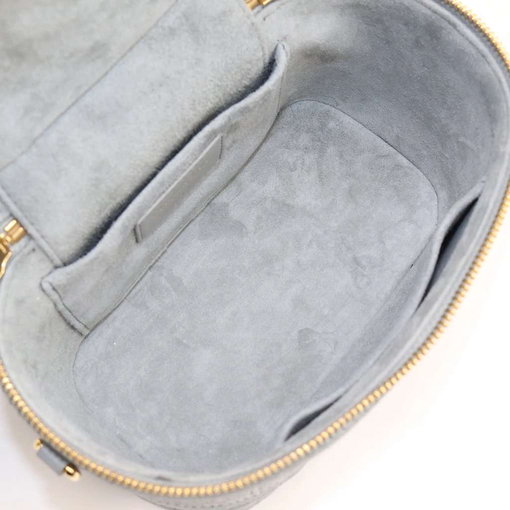 Dior Travel Vanity Small Grey Lambskin Handbag Grey Leather Very good - Model View