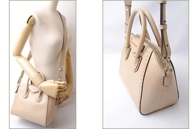 Givenchy Calfskin Mini Studded Antigona Beige Buff Shoulder Bag Beige Leather Very good - Inside View