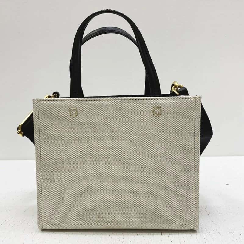 Givenchy WhiteLinen & Cotton Canvas Mini G Shopping Tote Bag MultiColor Canvas Very good - Inside View