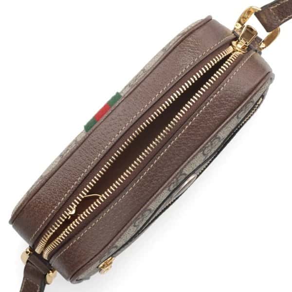 Gucci Beige/Brown GG Supreme Canvas and Leather Mini Ophidia Shoulder Bag Beige Canvas Never worn - Inside View