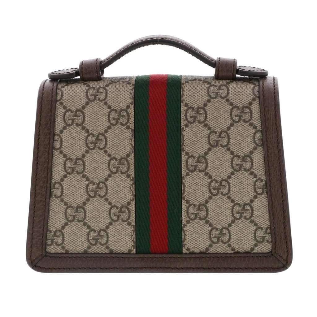 Gucci Beige/Brown Ophidia GG Supreme Canvas and Leather Chain Shoulder Bag Beige Canvas Very good - Model View