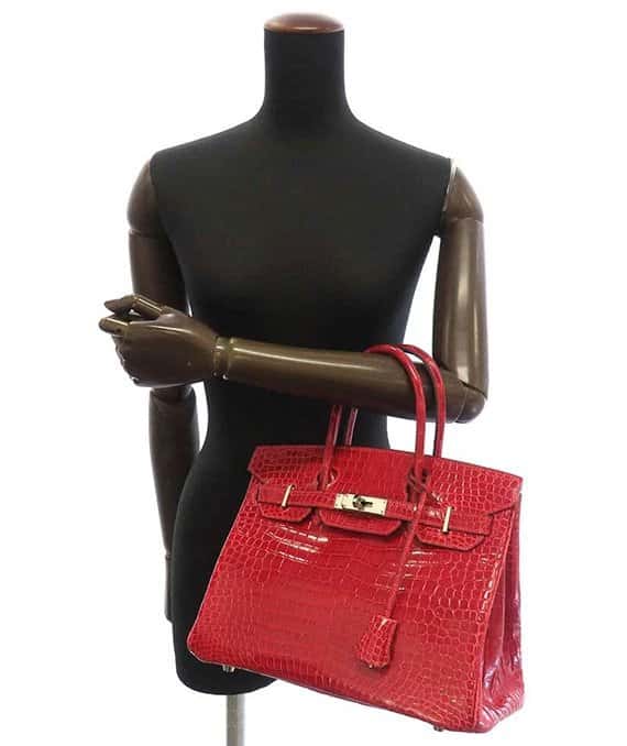 Hermès 2004 Porosus Crocodile Leather Birkin Handbag size 30 in Blaze with Palladium Hardware MultiColor Leather Very good - Inside View