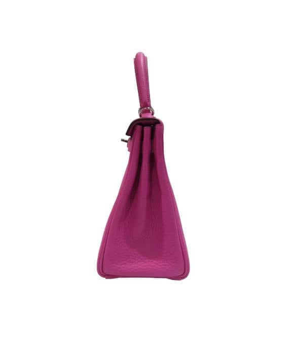 Hermès 2018 (Stamp C) Size 28 Rose Pourpre Pink Togo Leather Kelly Handbag with Palladium Hardware Pink Leather Very good - Inside View