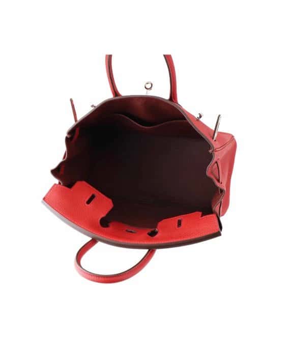 Hermès 2020 Birkin (Stamp Y) Size 25 Togo Leather handbag in Rouge Casaque Color with Silver Hardware Silver Leather Very good - Box View