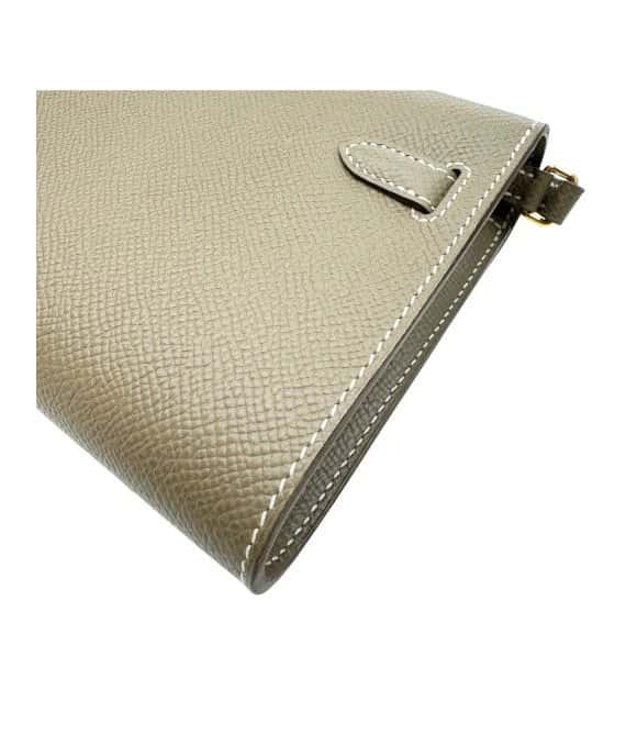 Hermès 2022 (Stamp U) Epsom Leather Kelly To Go in Etoupe Color with Palladium Hardware Beige Leather Very good - Box View